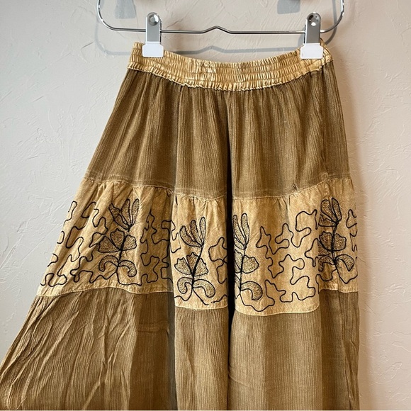 Fairy bohemian boho embroidered eccentric hippy maxi shirt set nature Lagenlook - Picture 11 of 16